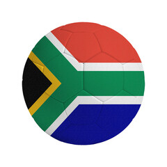 Soccer ball with flag of South Africa