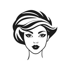 Elegant woman silhouette, female profile vector, beauty salon logo, lady face outline, stylish girl head design