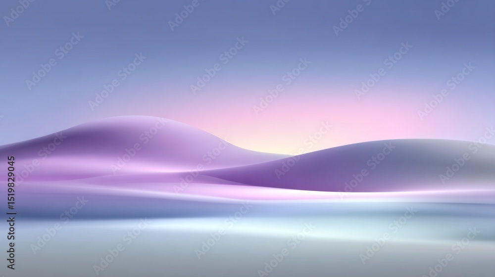 Poster Exploration of minimalist abstract light patterns on soft curves during twilight