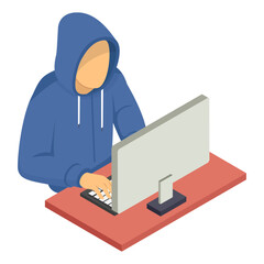 Shoulder surfing and copying your card information isometric Concept, Friendly fraud vector icon design, White Collar Crime symbol, Computer crime Sign, security breakers stock illustration