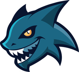 shark cartoon isolated on white