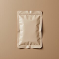 Elegant beige resealable pouch bag with a matte finish displaying minimal design ideal for packaging or product display on plain background