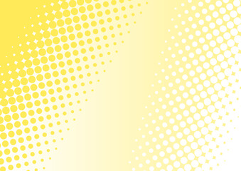 夏らしい黄色のグラデーションドット柄背景　イラスト　ベクター