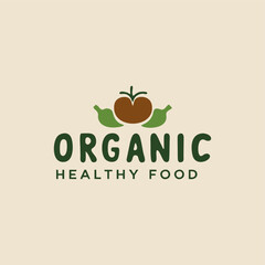 An elegant logo for an organic food brand showcasing colorful produce with a leafy motif, representing a dedication to healthy living and environmental consciousness.