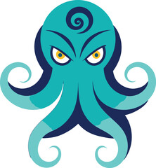 Obraz premium blue octopus cartoon
