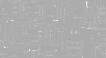 Seamless digital technology circuit. Abstract Technology Circuit board background. Grey white Abstract technology background.
