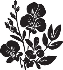 black flower silhouette vector, flower vector icon, flower logo