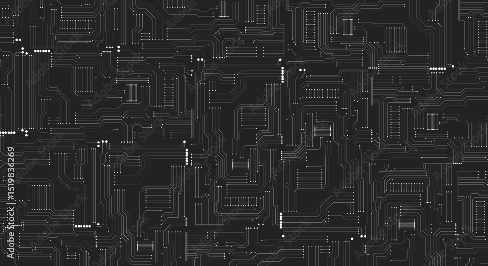 Poster seamless digital technology circuit. vector circuit board illustration. abstract technology backgrou