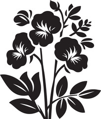 black flower silhouette vector, flower vector icon, flower logo