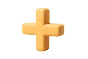 Obraz premium A three-dimensional, light orange plus symbol