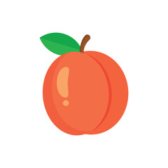Peach fruit flat vector design on a white background