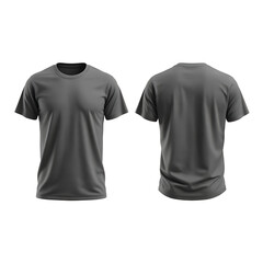 Realistic Grey T-Shirt Mockup Front and Back Views Template