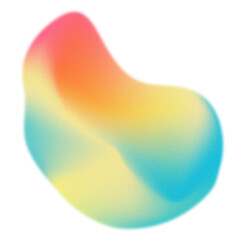 Blob shape png sticker, orange, yellow and blue color gradient design element on transparent background