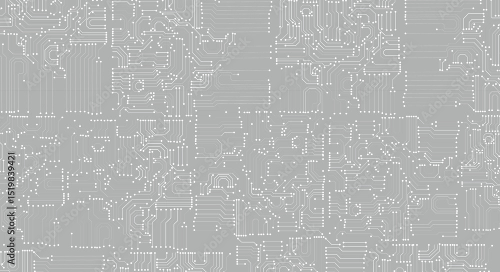 Poster white lines and dots isolated on gray background.