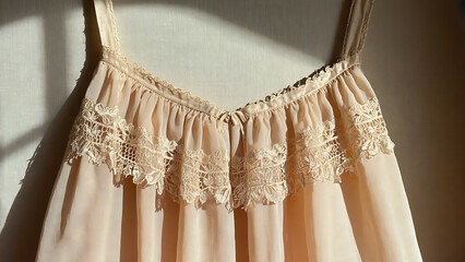 Delicate peach blouse with lace