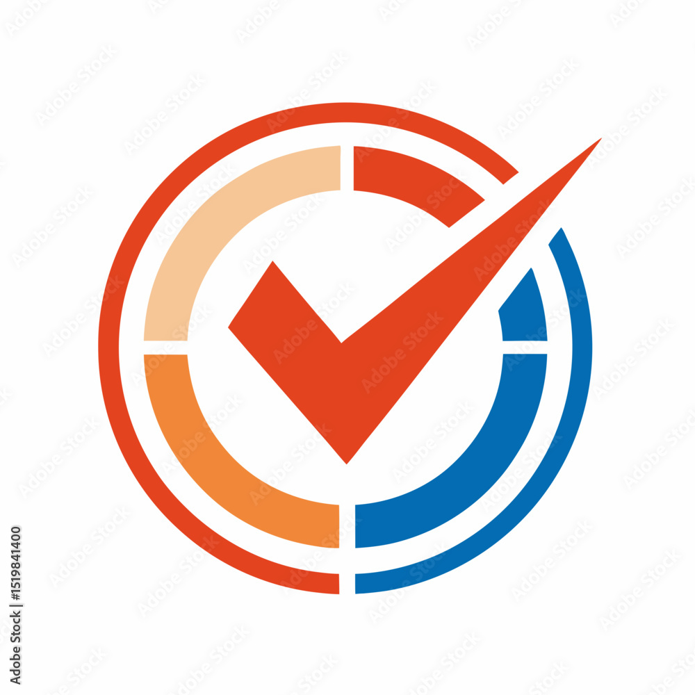 Poster verified checkmark professional progress check logo vector.