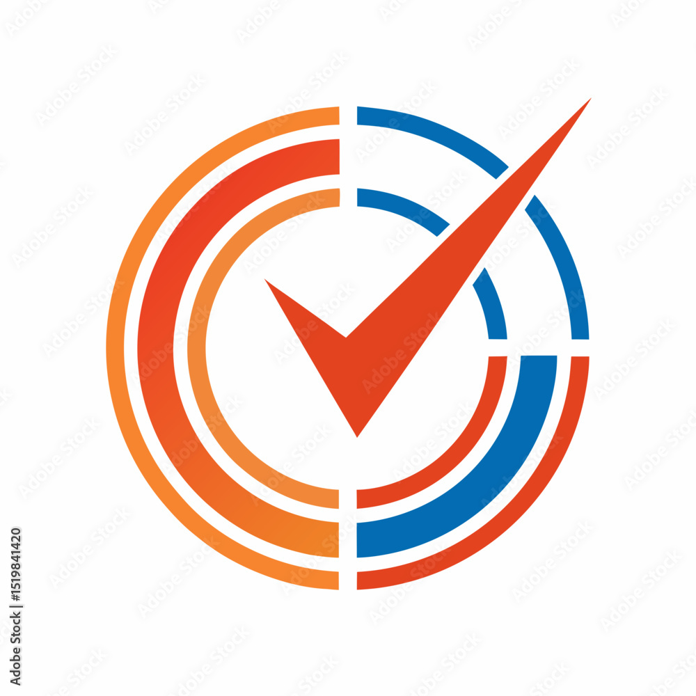 Poster verified checkmark professional progress check logo vector.
