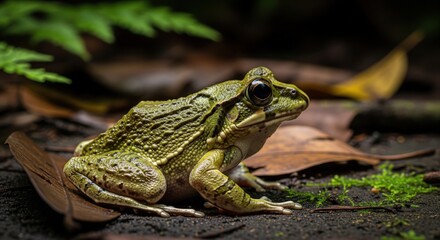 African Rain Frog, rain frog 4k hd high quality wallpaper background picture | Close-Up Realistic African Rain Frog in Rainy Natural Habitat