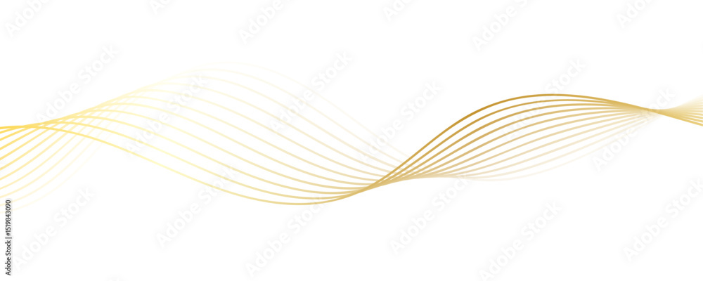 Poster abstract golden linear background. flowing particles future technology concept abstract gradient and