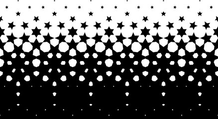 Seamless  Black and White Starry Geometric Optical Illusion