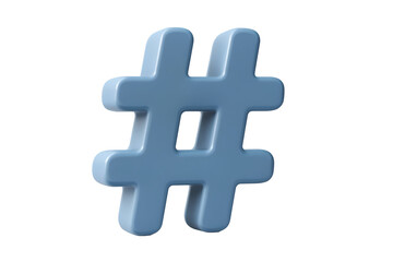 Obraz premium A three-dimensional, light-blue hashtag symbol
