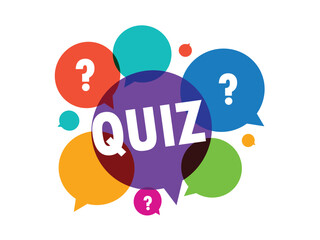 Quiz logo with question marks sign