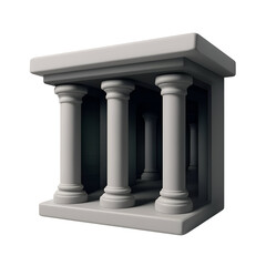Fototapeta premium A 3D rendering of a minimalist, classical-style structure with four columns and a simple roof, suggesting a temple or portico