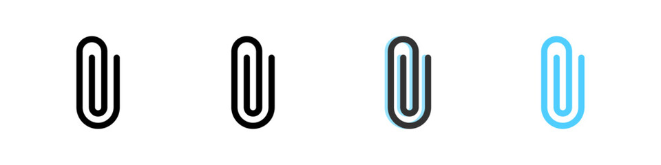 Icon set for attachment. Perfect for email, messaging, or file sharing.