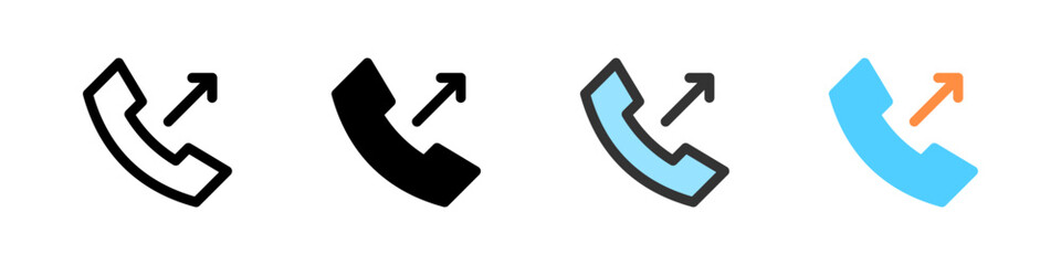 Icon set for outgoing call. Perfect for telephony apps or communication UI.