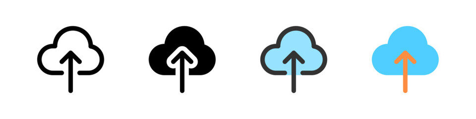 Icon set for upload to cloud. Great for apps, storage, or file sharing.