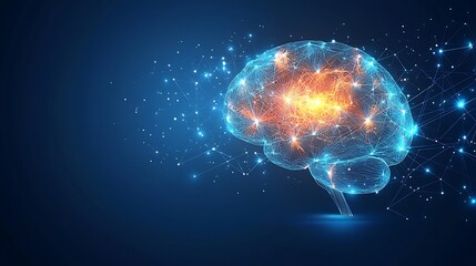 Human Brain Connected to a Digital Network Concept for Artificial Intelligence