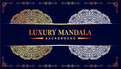 Logo icon ornamental mandala design in gold color. vector illustration