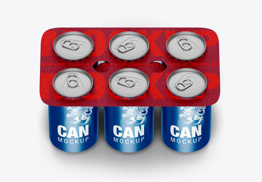 Six-Pack Cans Mockup