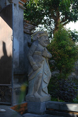 Traditional Balinese Guardian Statue at House Entrance