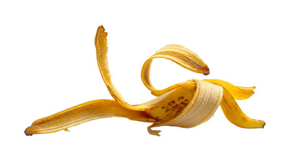 a peeled banana is shown on a white background