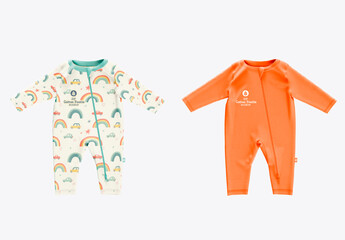 Zip Cotton Footie Mockup