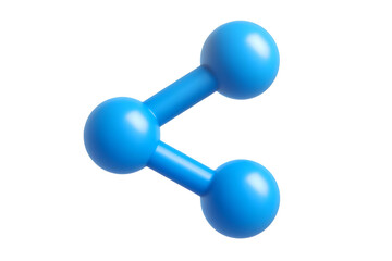 3D rendered blue share icon; connection symbol
