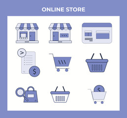 vectores de tienda online store 