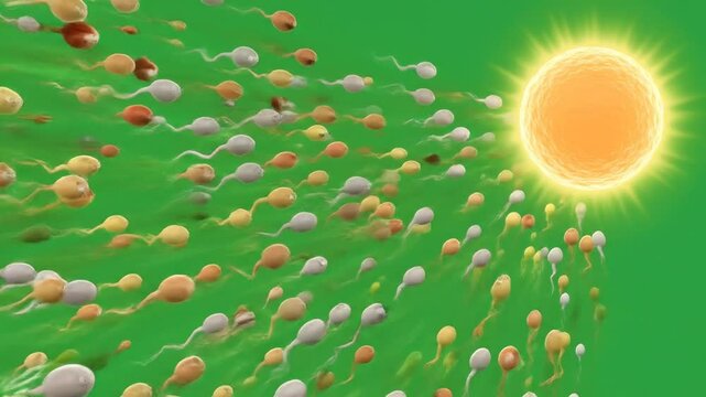 Sperm cells moving towards sun