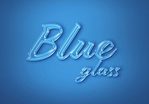 Text Effect Blue Glass