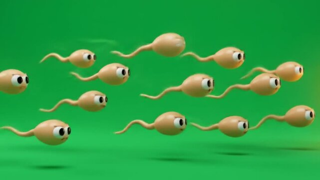 Animated sperm cells race to egg