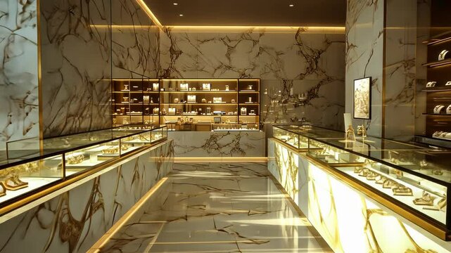 Luxurious jewelry store interior design