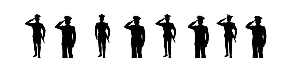 Happy Independence Day Army Vector – Patriotic Military Silhouette Clipart Design Set