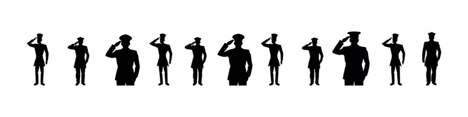 Happy Independence Day Army Vector – Patriotic Military Silhouette Clipart Design Set