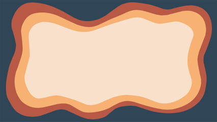 Minimalist abstract background with layered wavy frame in retro earth tones. Perfect for certificates, invitations, posters, or digital prints.