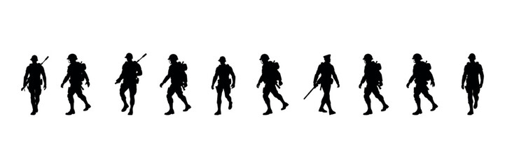 Happy Independence Day Army Vector – Patriotic Military Silhouette Clipart Design Set