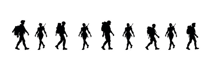 Happy Independence Day Army Vector – Patriotic Military Silhouette Clipart Design Set