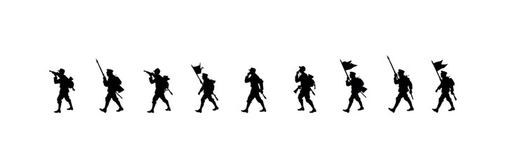 Happy Independence Day Army Vector – Patriotic Military Silhouette Clipart Design Set