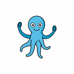 funny blue octopus
