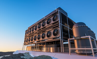 industrial carbon capture technology facility to reduce the CO2 in the atmosphere